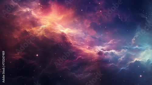 Colorful Nebula in Scifi Universe, Background, Wallpaper