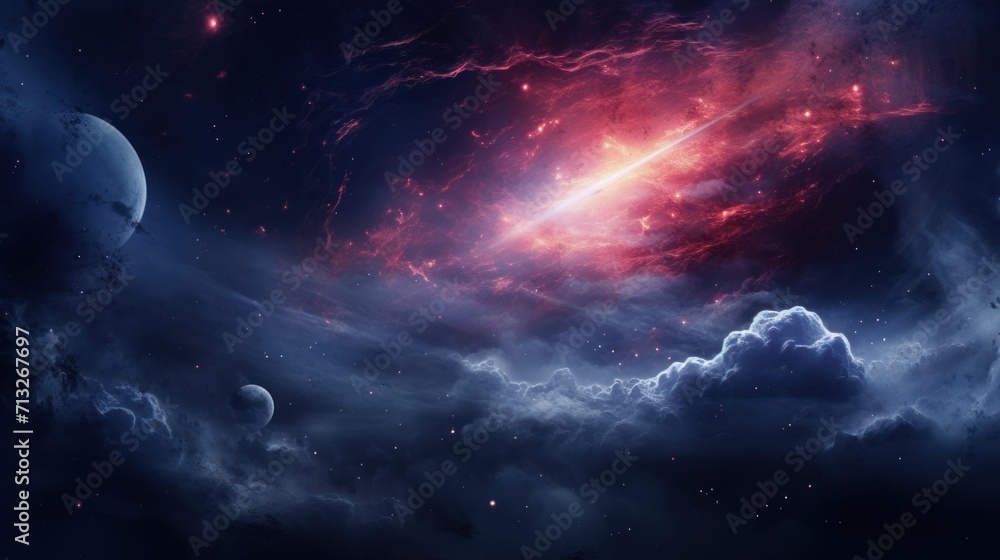 Fototapeta premium Colorful Nebula in Scifi Universe, Background, Wallpaper