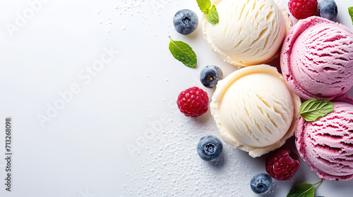 Ice cream on white background  