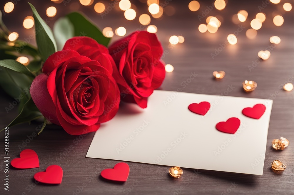 Empty greeting card mock up for saint valentine's day. Holiday love background Empty greeting card mock up for saint valentine's day. Holiday love background