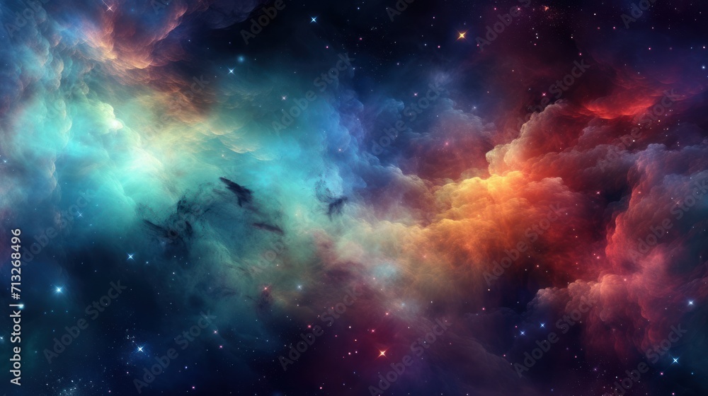 Colorful Nebula in Scifi Universe, Background, Wallpaper