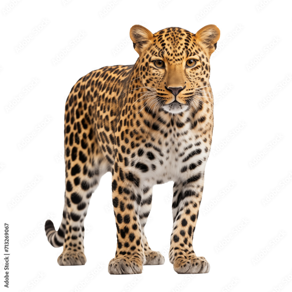 Leopard isolated on transparent and white background. Generative ai Leopard isolated on transparent and white background. Generative ai
