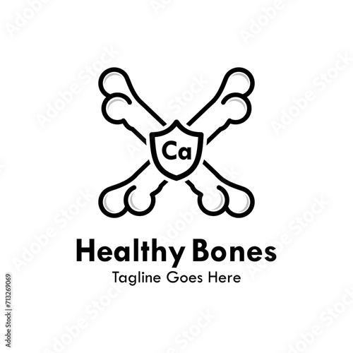Healthy bones design logo template illustration photo