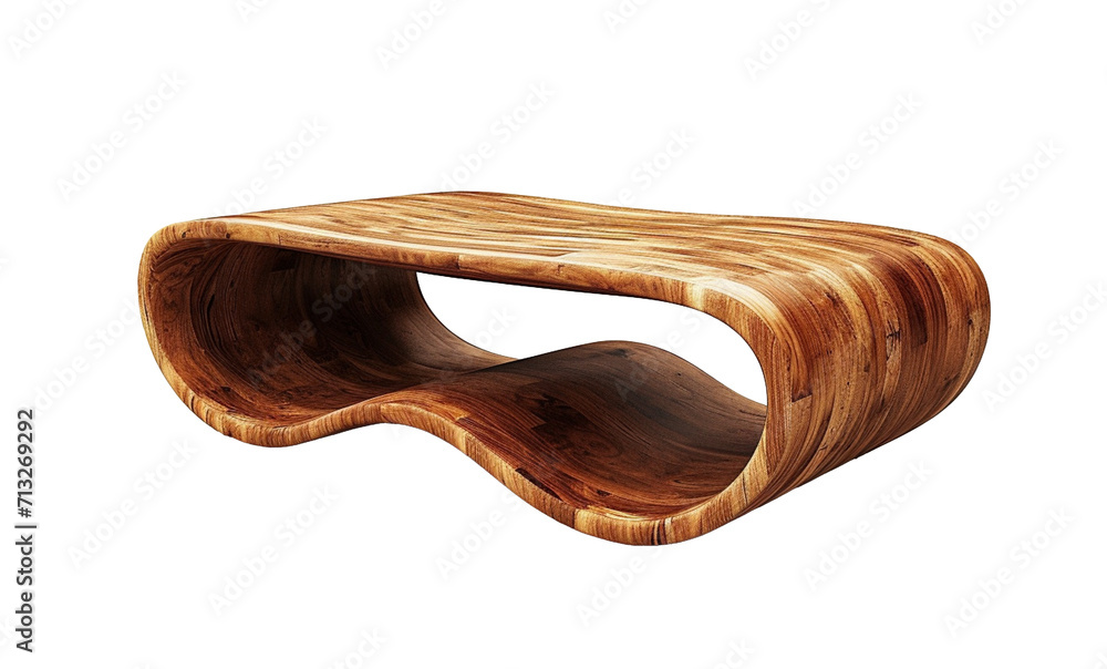 A sleek wooden coffee table isolated on a transparent background. Isolated furniture for interior design. A sleek wooden coffee table isolated on a transparent background. Isolated furniture for interior design.