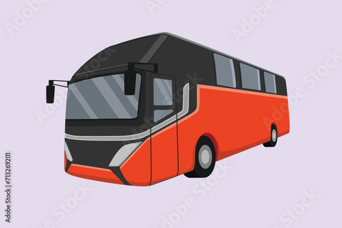 Modern Bus. Land transportation concept Colored flat vector illustration isolated.