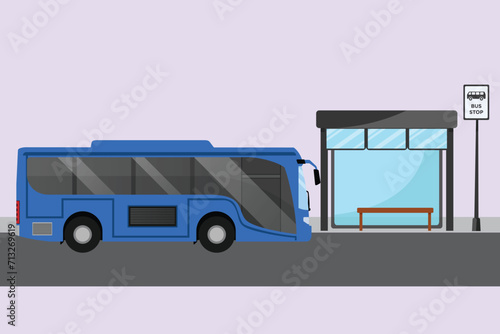 Modern Bus. Land transportation concept Colored flat vector illustration isolated.
