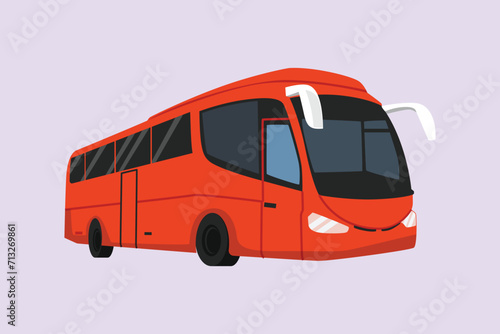 Modern Bus. Land transportation concept Colored flat vector illustration isolated.