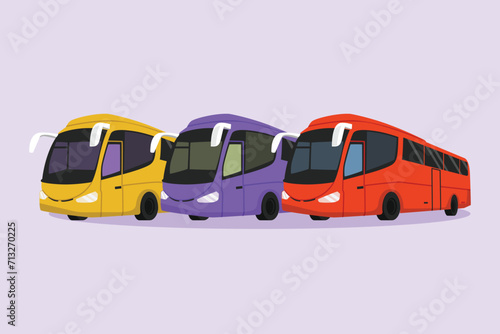 Modern Bus. Land transportation concept Colored flat vector illustration isolated.