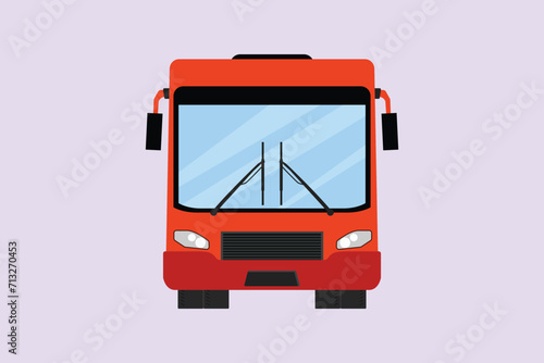 Modern Bus. Land transportation concept Colored flat vector illustration isolated.