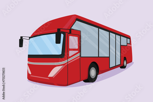 Modern Bus. Land transportation concept Colored flat vector illustration isolated.