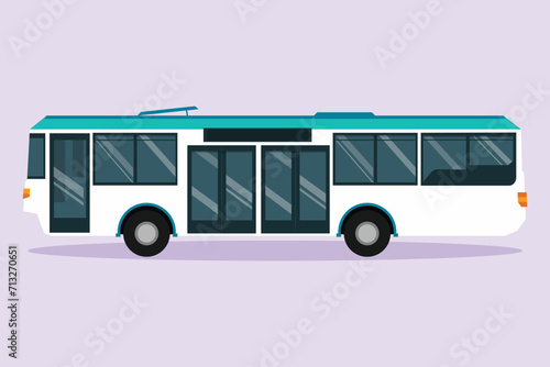 Modern Bus. Land transportation concept Colored flat vector illustration isolated.
