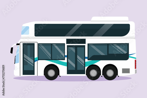 Modern Bus. Land transportation concept Colored flat vector illustration isolated.