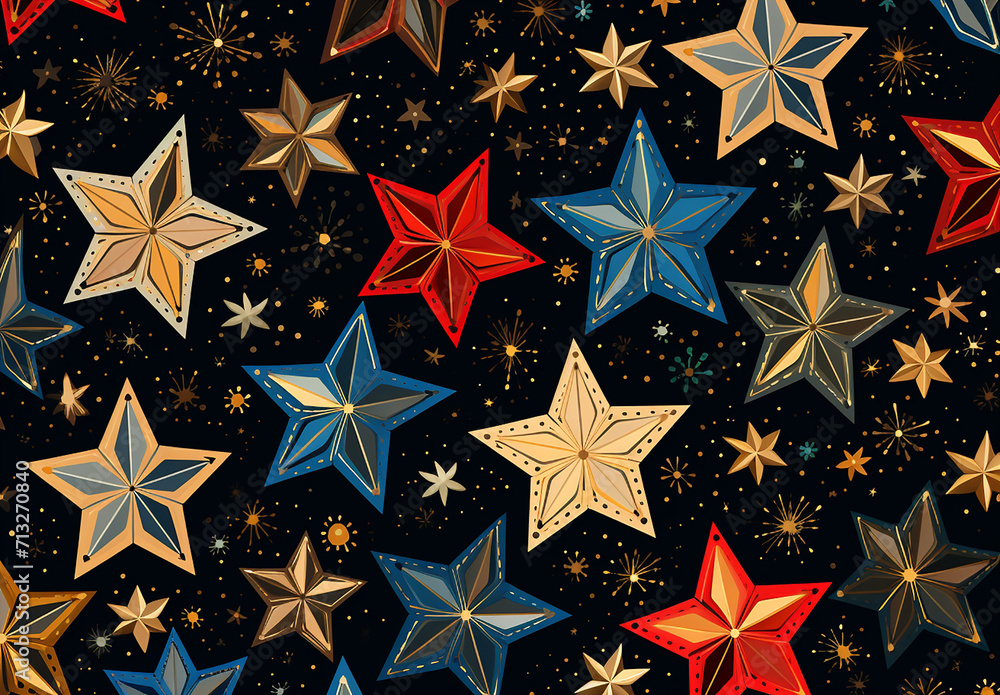 Rainbow Colored Stars Summer Night Starry Sky Rainbow Colored Stars Summer Night Starry Sky