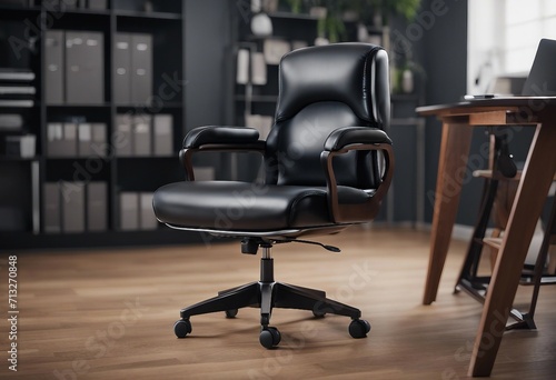 Image of an office black chair with background.