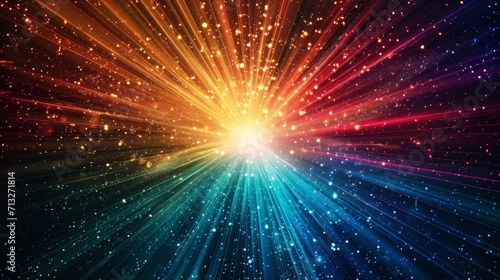 Cosmic abstract design with starburst patterns background