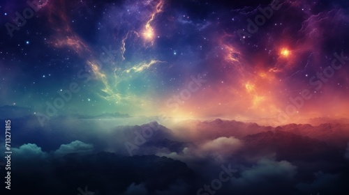 Colorful Nebula in Scifi Universe, Background, Wallpaper