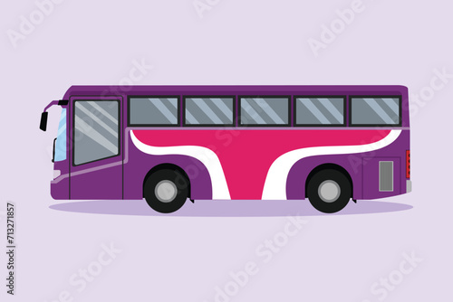 Modern Bus. Land transportation concept Colored flat vector illustration isolated.