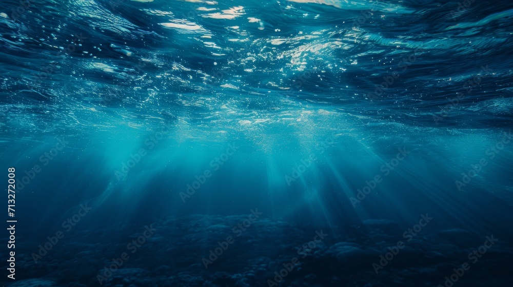 Deep ocean abstract with mysterious, underwater elements background