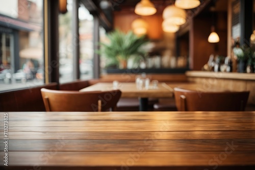 table and chairs in a restaurant