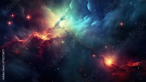 Colorful Nebula in Scifi Universe, Background, Wallpaper