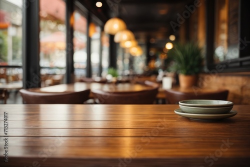 table and chairs in a restaurant