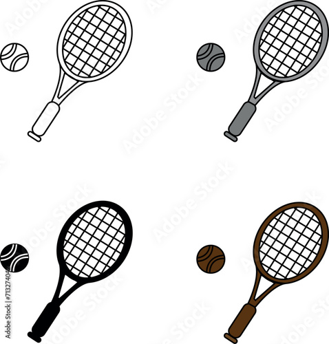 tennis racket and ball