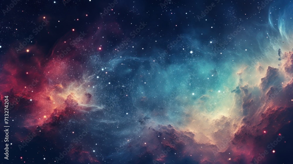 Fototapeta premium Colorful Nebula in Scifi Universe, Background, Wallpaper