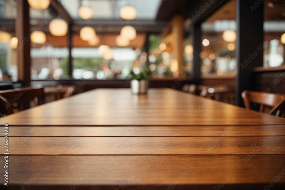 Interior of a restaurant with a blurred table and chairs background Interior of a restaurant with a blurred table and chairs background