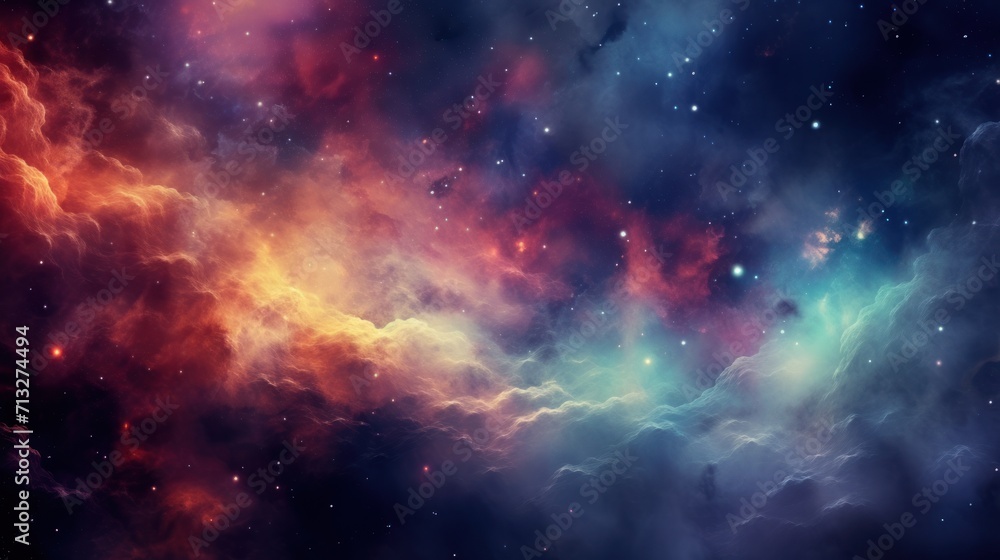 Colorful Nebula in Scifi Universe, Background, Wallpaper