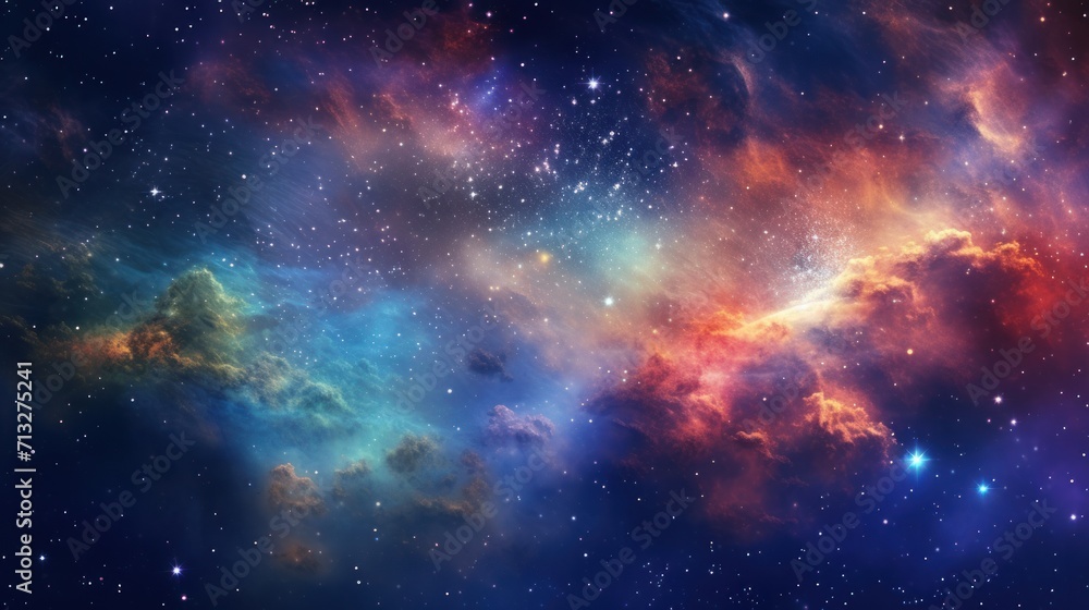 Colorful Nebula in Scifi Universe, Background, Wallpaper