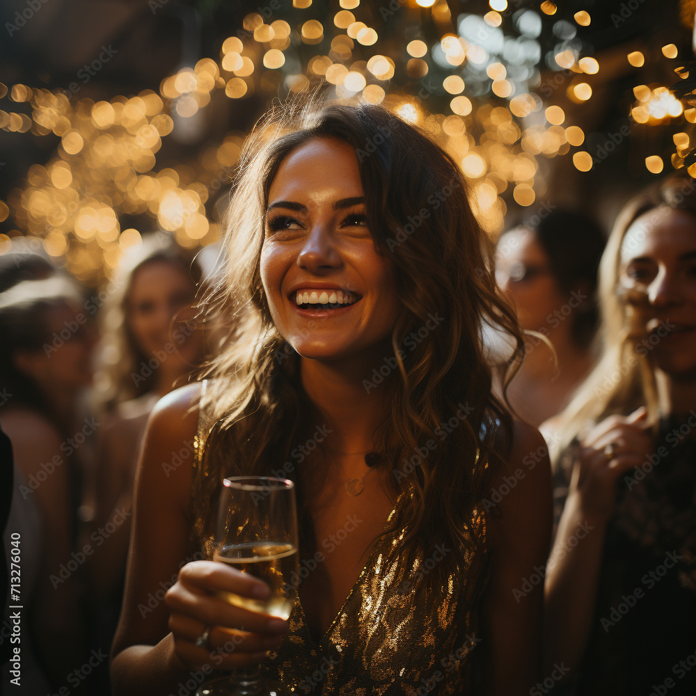 girl at party holding wine glass girl at party holding wine glass