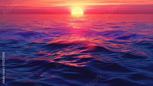 Sunrise over the ocean in an abstract, stylized form background