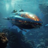High-tech submarine from the future