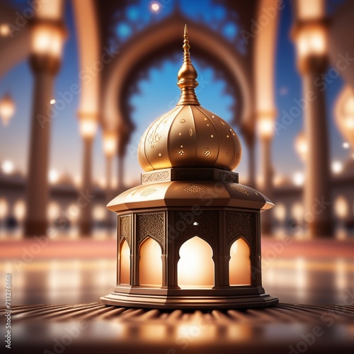 arabic islamic lantern inside mosque