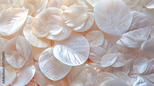 Background with mother of pearl leaves 