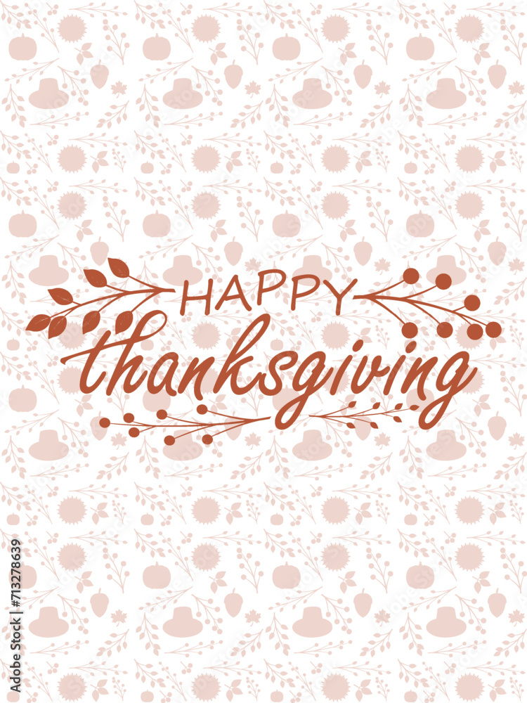 Happy thanksgiving day. Vector banner, greeting card with text Happy thanksgiving day