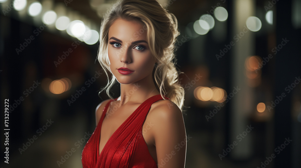 Beautiful woman wearing red dress Beautiful woman wearing red dress