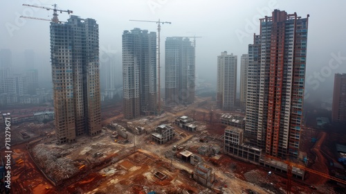 Chinese new housing development site - AI Generated Digital Art photo