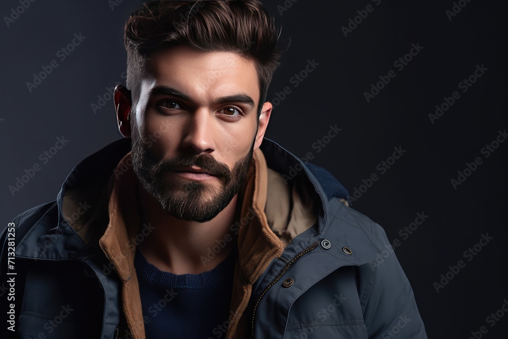 stylish and attractive young dude for studio photoshoot