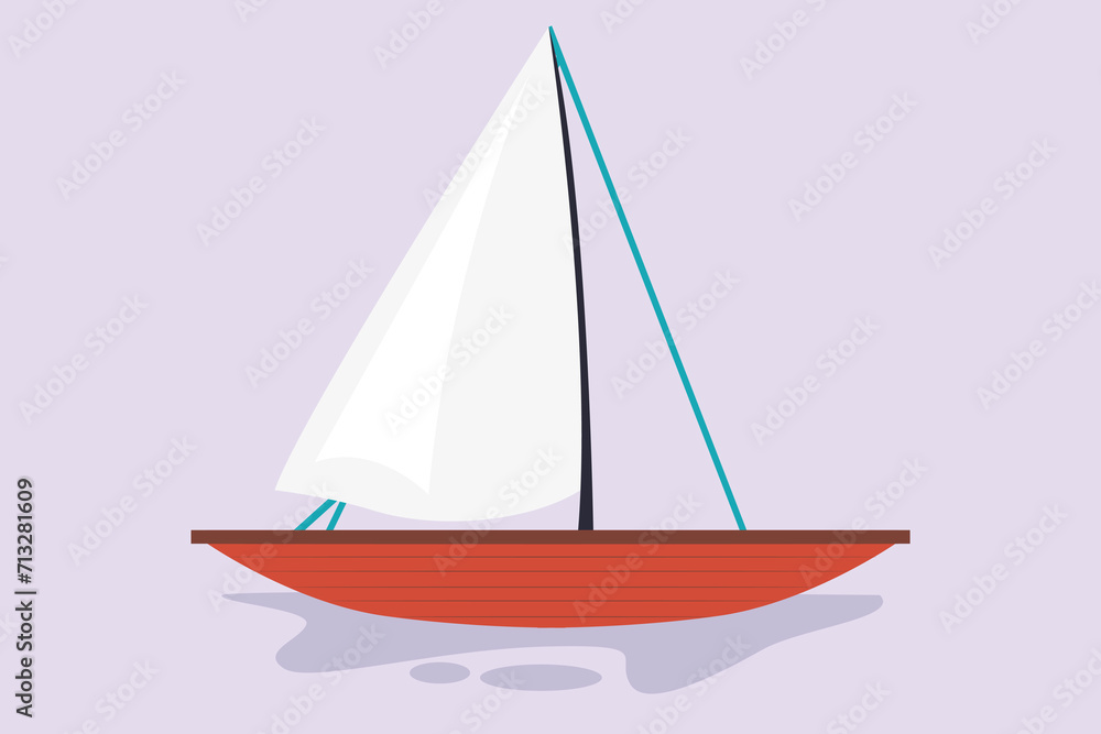 Sea ​​transportation concept. Colored flat vector illustration isolated.