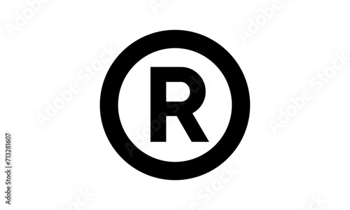 Trademark copyright symbol logo. Trade mark sign circle intellectual legal property register icon	
