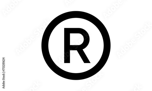 Trademark copyright symbol logo. Trade mark sign circle intellectual legal property register icon 