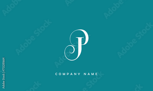 JP, PJ, J, P Abstract Letters Logo Monogram