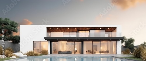 modern and luxurious residential house render