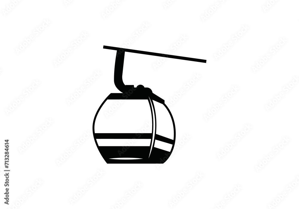 cable car vector icon logo illustration white background