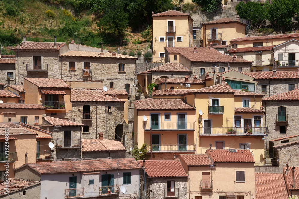 Fototapeta premium View of Castelmezzano, historic town in Basilicata, Italy