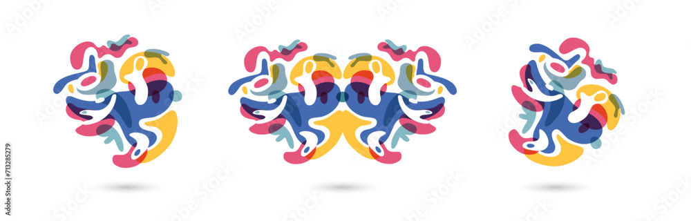 Naklejka premium Abstract elements. Flow design with abstract geometric elements. Round flowing elements. Vector