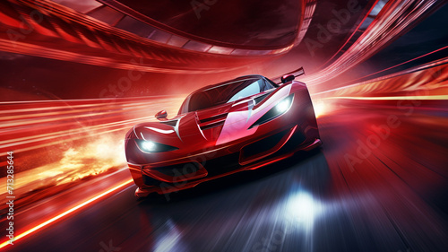 red sport car wallpaper © adel