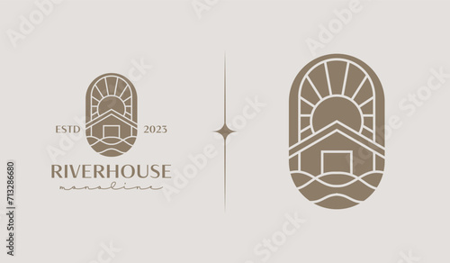 River House Logo Template. Universal creative premium symbol. Vector sign icon logo template. Vector illustration