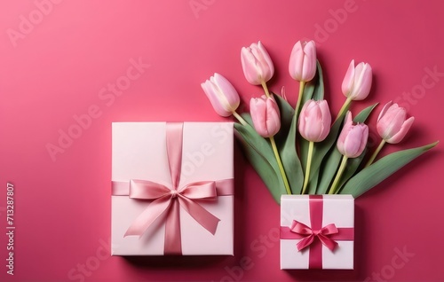 bouquet of tulips with box © azait24